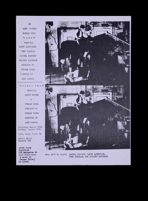 Andy Warhol Double Bill : Horse and Screen Test
